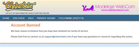 chaturbate account banned|Bannung bei Chaturbate (Polizei)